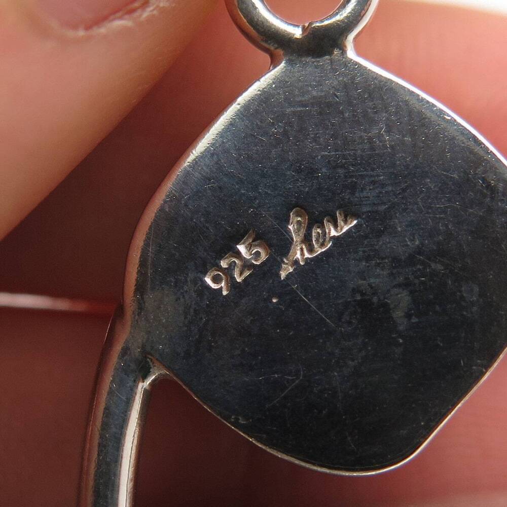 925 Sterling Silver Vintage Reu Roman Glass Pendant - Picture 8 of 8